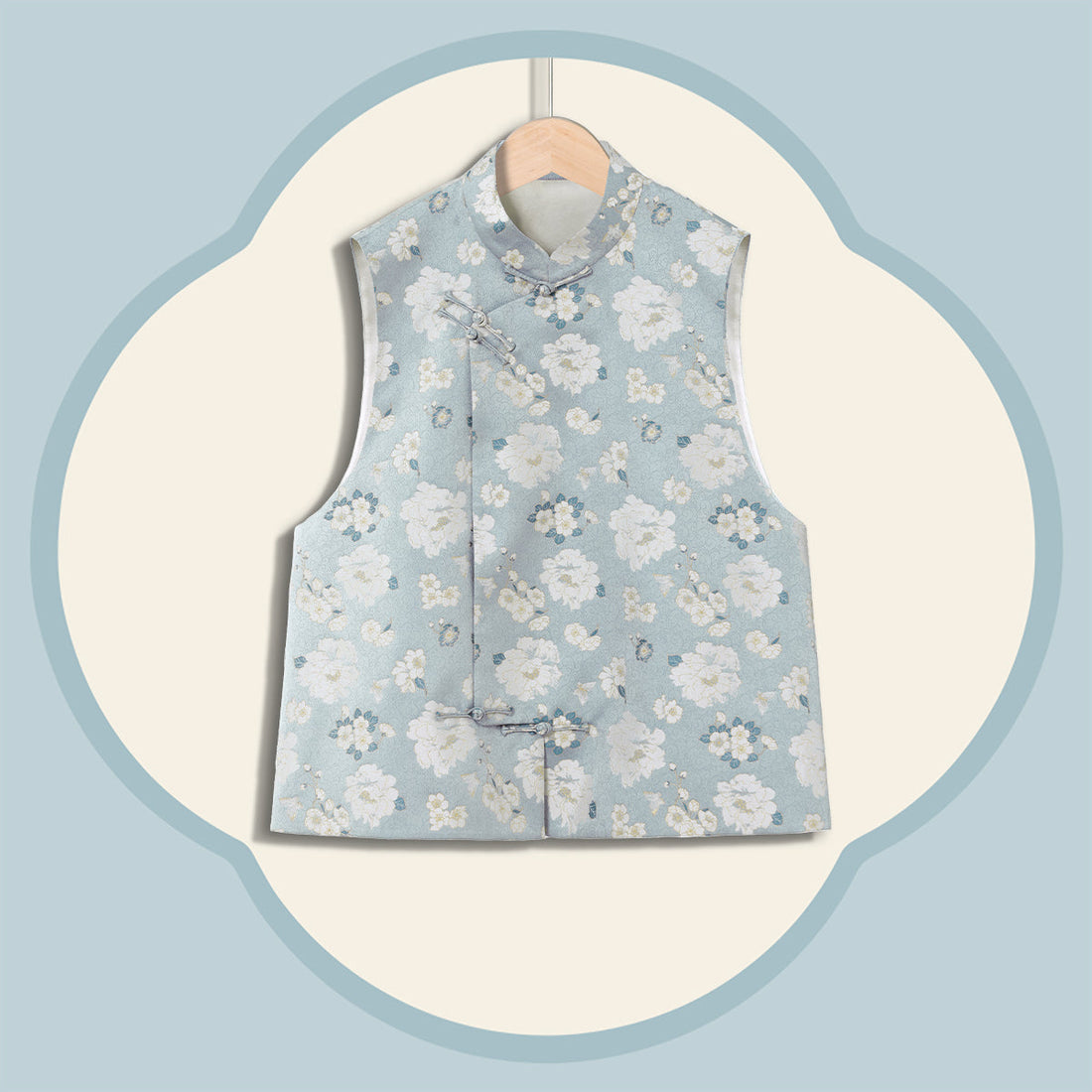 Song Brocade Silk Vest: Butterfly & Camellia