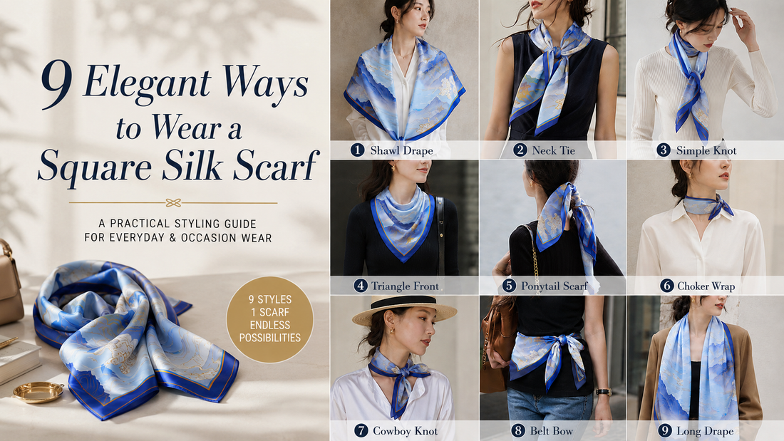 9 Elegant Ways to Wear a Square Silk Scarf