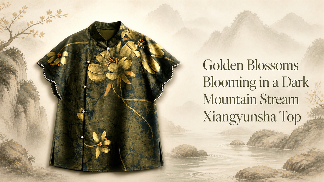 Golden Blossoms Xiangyunsha Top: Silk Poetry