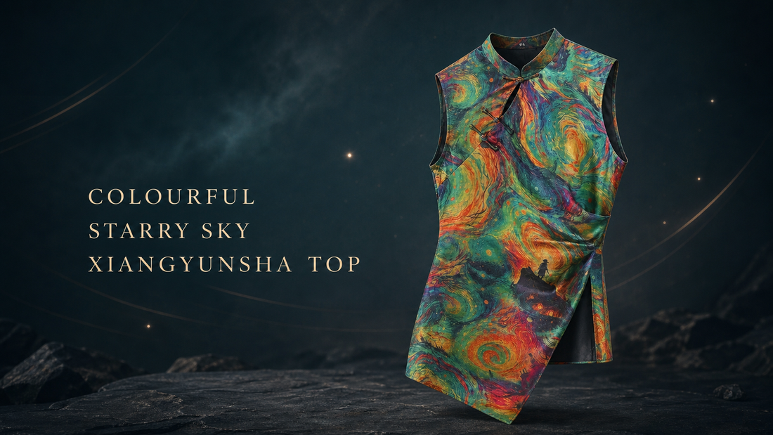 Starry Sky Xiangyunsha Top: Silk Meets Modern Art