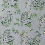 Birdsong in the Spring Mountains (Gray Green Base) Song Brocade Fabric