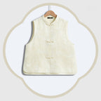 Silk and Wool Blend Vest - Butterfly Shadows Among Resting Clouds