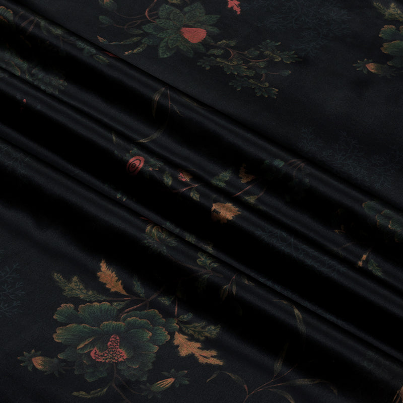 Mixed Flowers on Black Background Xieyi Pizi Xiangyunsha