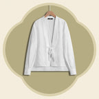White Salt-Shrunk Textured Silk Top