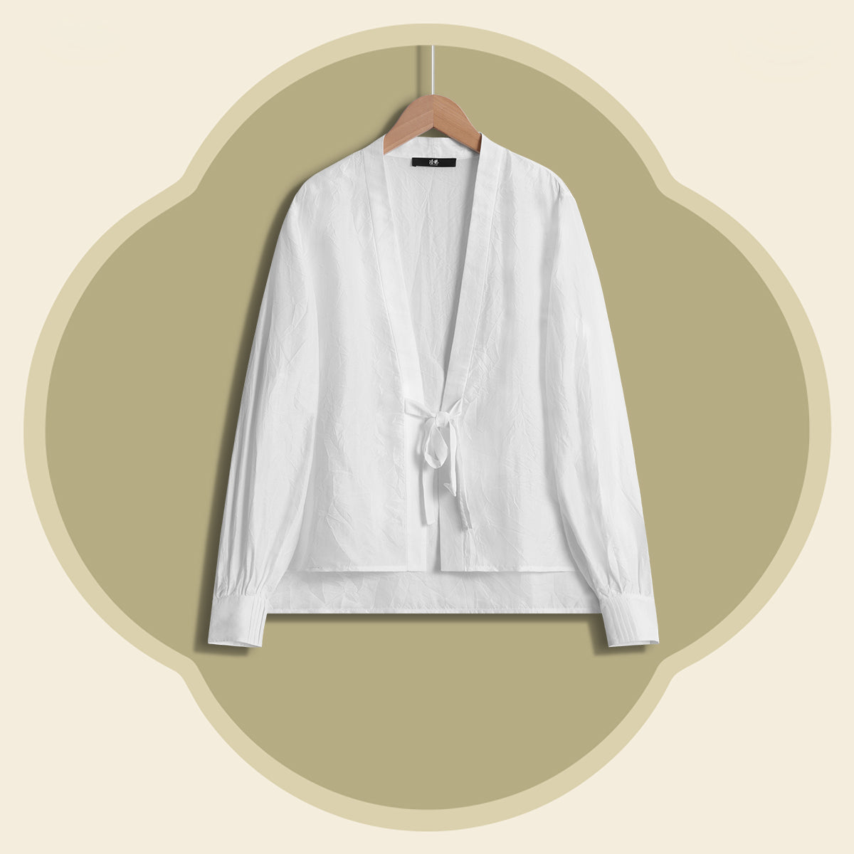 White Salt-Shrunk Textured Silk Top