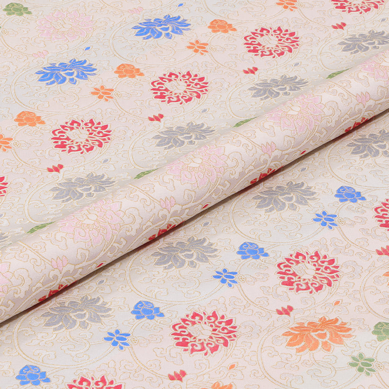 Gold-Edged Entwined Lotus Song Brocade Fabric