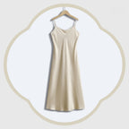 Light Champagne Silk Crepe Satin Cami Dress