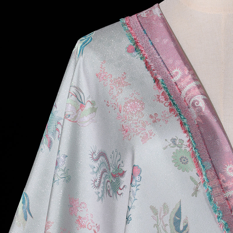 Batik Blossoms (Pink) Song Brocade Fabric