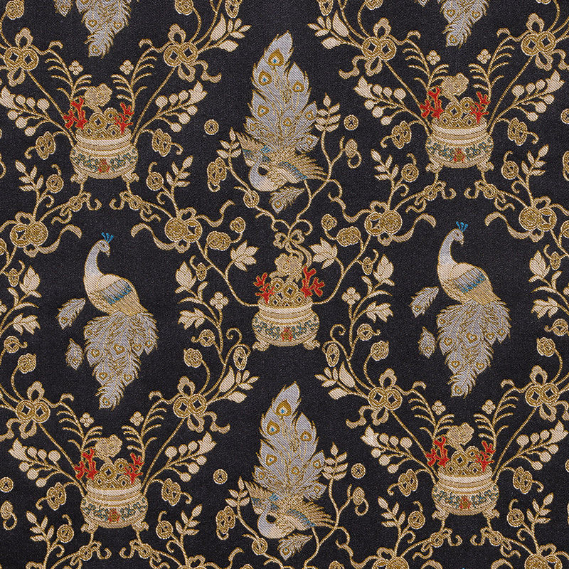 Peacock and Treasure Bronze Inlaid Song Brocade Fabric