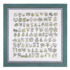 Striped Plant-Inspired Square Mulberry Silk Scarf/ Head Scarf/ Hair Scarf