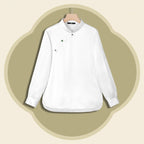 White Heavy Satin Side-fastening Blouse