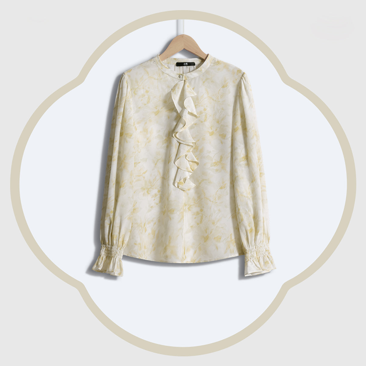 Double Silk Crepe Blouse - Misty Ripples