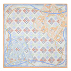 (Orange edged) Blessings Through Knot-Tying Silk Head Scarf/ Neck Scarf/ Hair Scarf