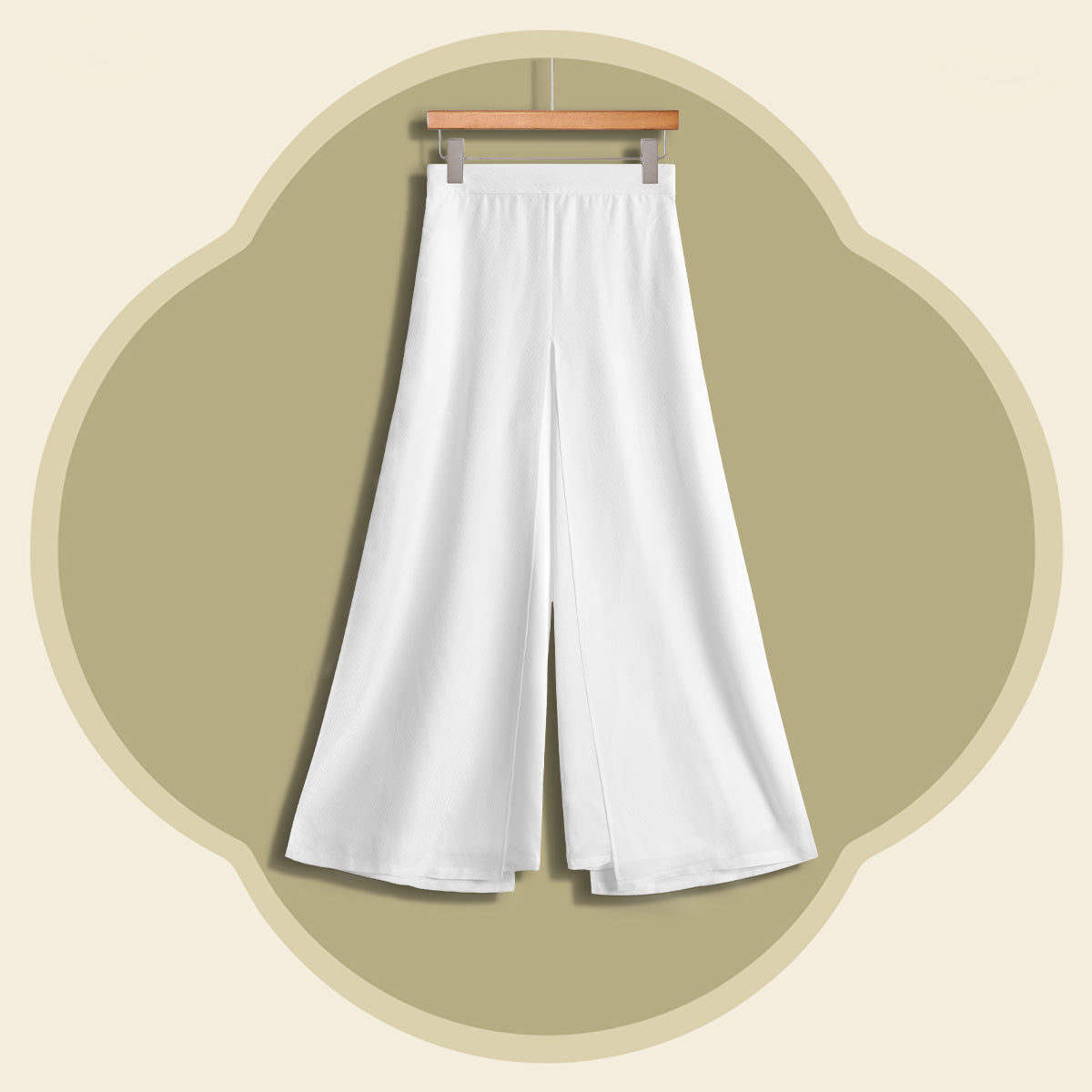 Gong-Pattern Woven Plain Luo Song-Style Trousers