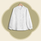 Camellia and Butterfly Jacquard Satin Shirt