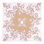 Two-Tone Interwoven Pattern Mulberry Silk Square Scarf for Women