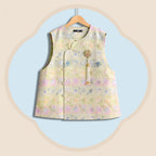 Jade-Inlaid Gold Song Brocade Vest - Ancient Coins & the Three Abundances