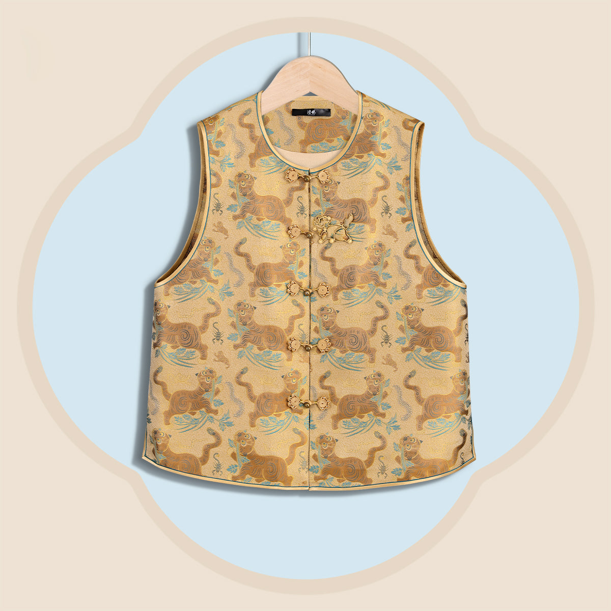 Tiger Quelling Five Venomous Creatures Flower Closure Vest