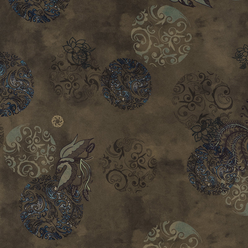 Gray based with Vintage Intertwined Floral and Vine Patterns Pizi Xiangyunsha