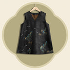 Long Xiangyunsha Silk Vest - Azure Peaks & Crane Whispers