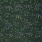 Birdsong in the Spring Mountains (Dark Green Base) Song Brocade Fabric