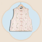 Pink Seaweed and Goldfish Front-opening Vest (Gourd-Shaped Buttons)