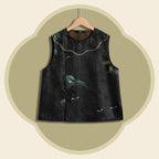 Xiangyunsha Silk Vest - Azure Peaks & Crane Whispers