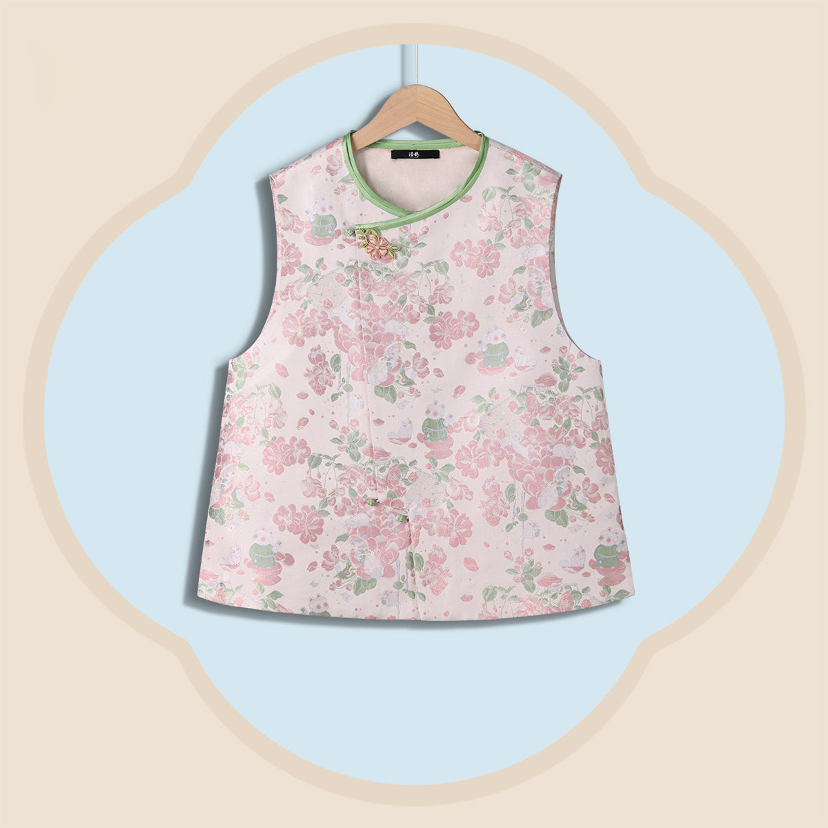 Spring Equinox Begonia Fairy Pattern Side-fastening Vest