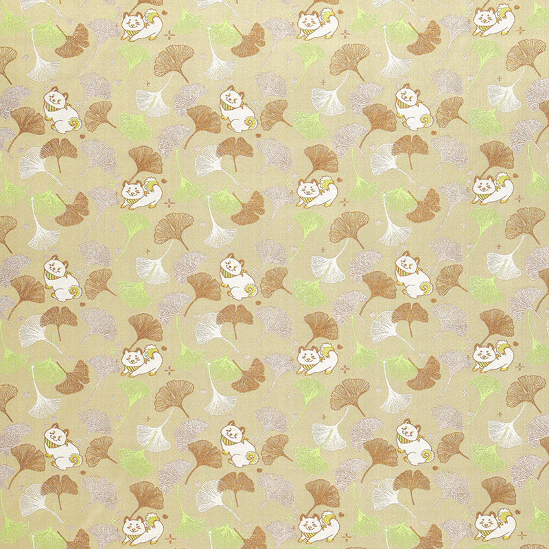 Ginkgo Leaves in Autumn Song Brocade Fabric
