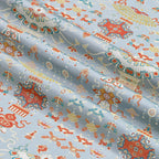 Splendid Palace Lanterns(Gray Base) Song Brocade Fabric
