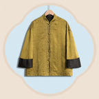 Reversible Gold-Satin Xiangyunsha Silk Straight-Front Top