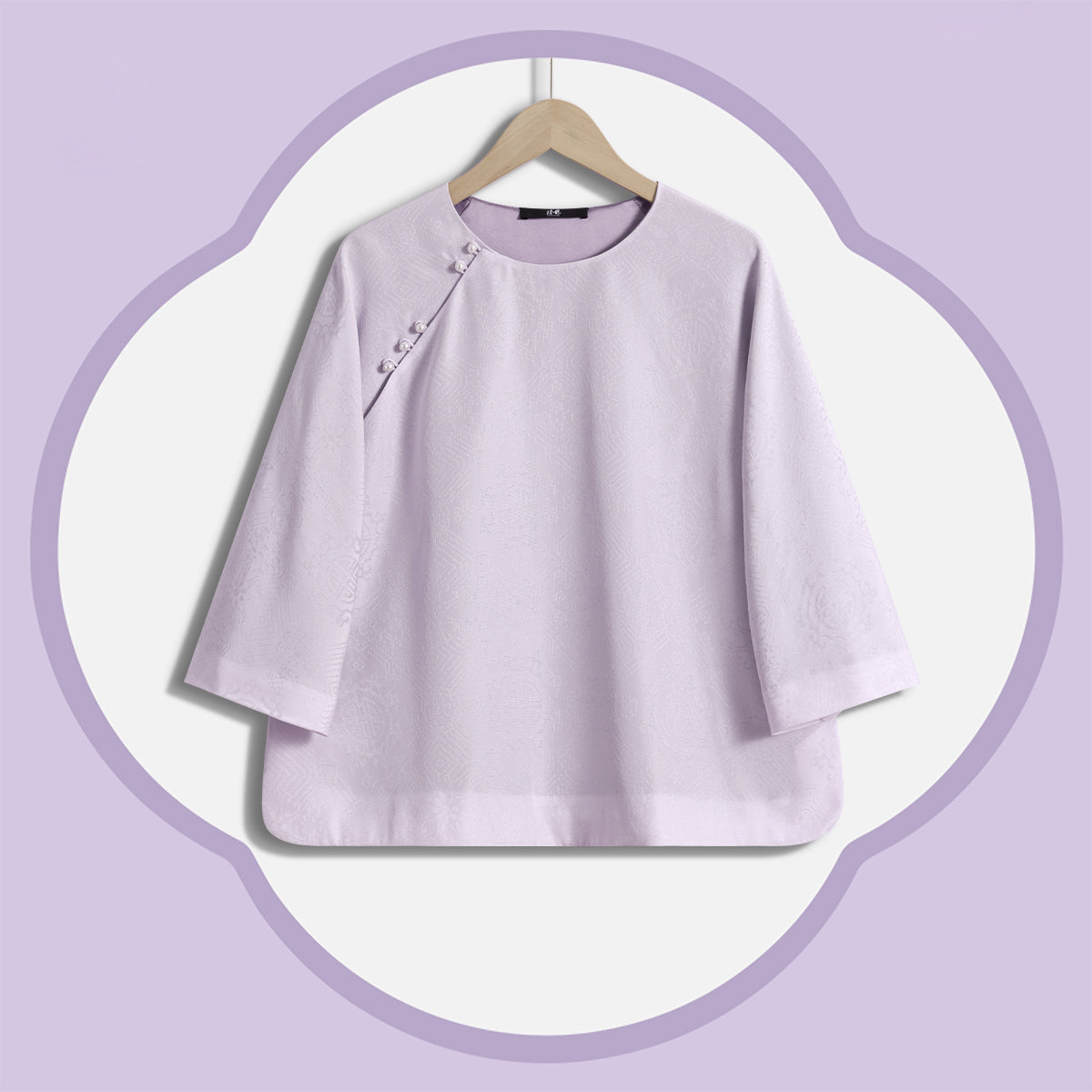 Light Purple Luo Silk (Gauze) Top - Circular "Xi" (Happiness) Pattern