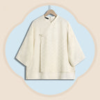 Linghua Reflects Gold (Gold Weaving) Three-quarter Sleeve Top