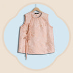 Lanhua-patterned Jacquard Sheer Sleeveless Top