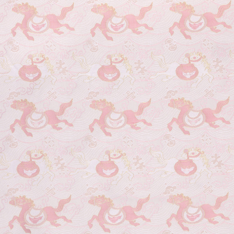 Wealth upon the Horse (Pink) Song Brocade Fabric