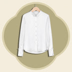 White Heavy Satin Blouse