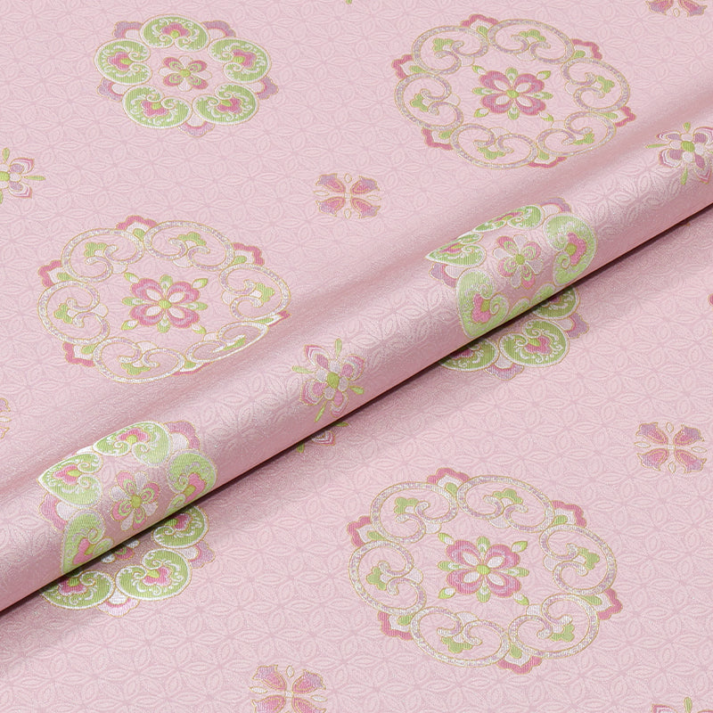Baoxiang Flower (Pink Green) Song Brocade Fabric