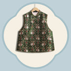 Song Brocade Vest - Elephant of Peace (Green)