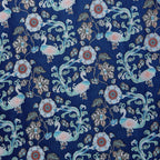 Luan Bird Bring Fourtune (Blue Mother-of-pear) Song Brocade Fabric