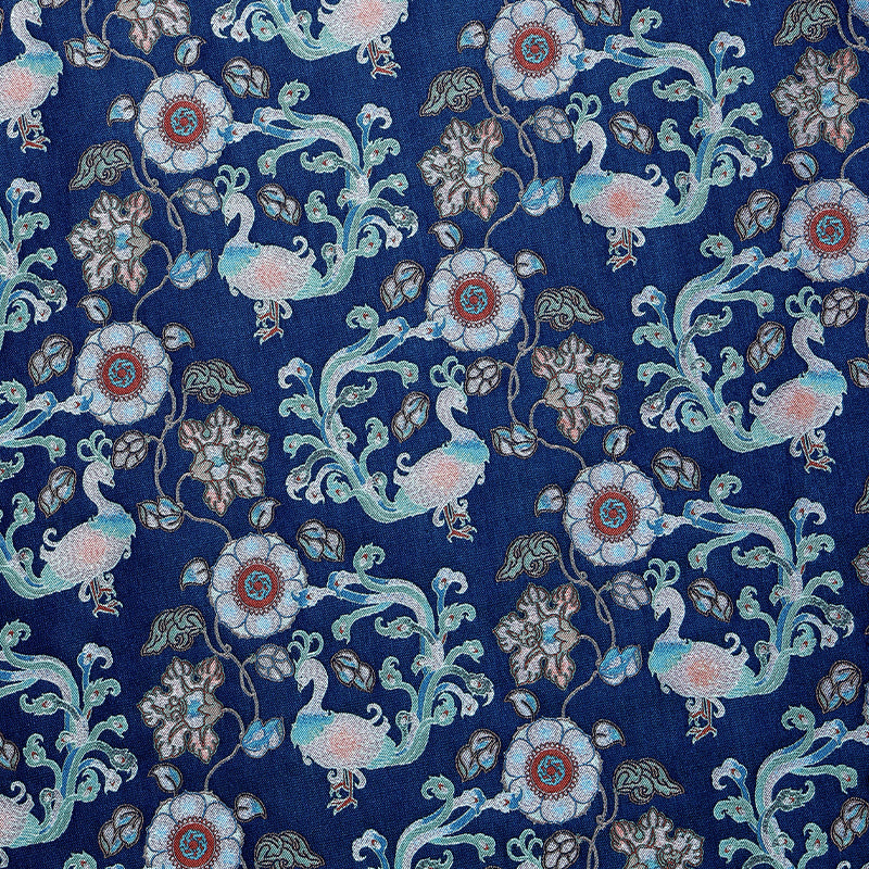 Luan Bird Bring Fourtune (Blue Mother-of-pear) Song Brocade Fabric