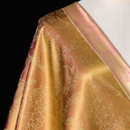 Golden Swallow Announcing Spring (Earth Yellow and Red) Song Brocade Fabric