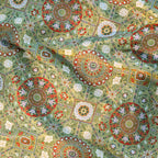 Lotus and Peony Octa Halo Pattern Song Brocade Fabric