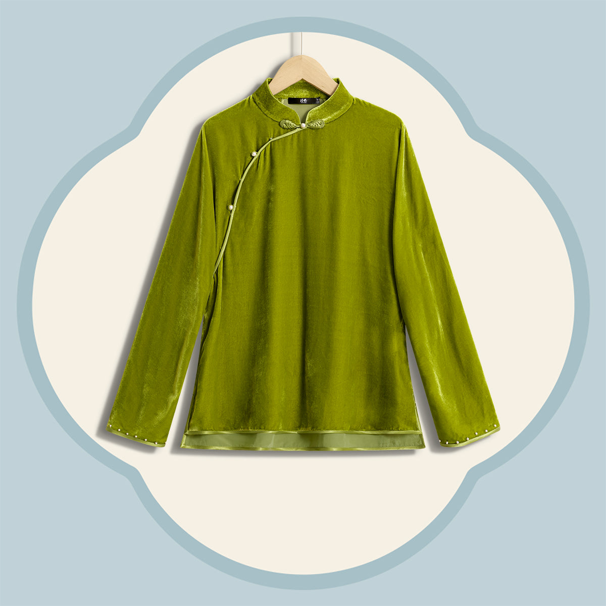 Light Green Velvet Top