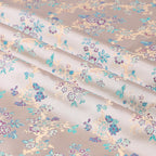 Blue-Purple Begonia Song Brocade Fabric