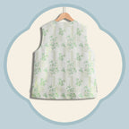 Front-Opening Song Brocade Silk Vest - Wind and Polygonatum Odoratum (Green)