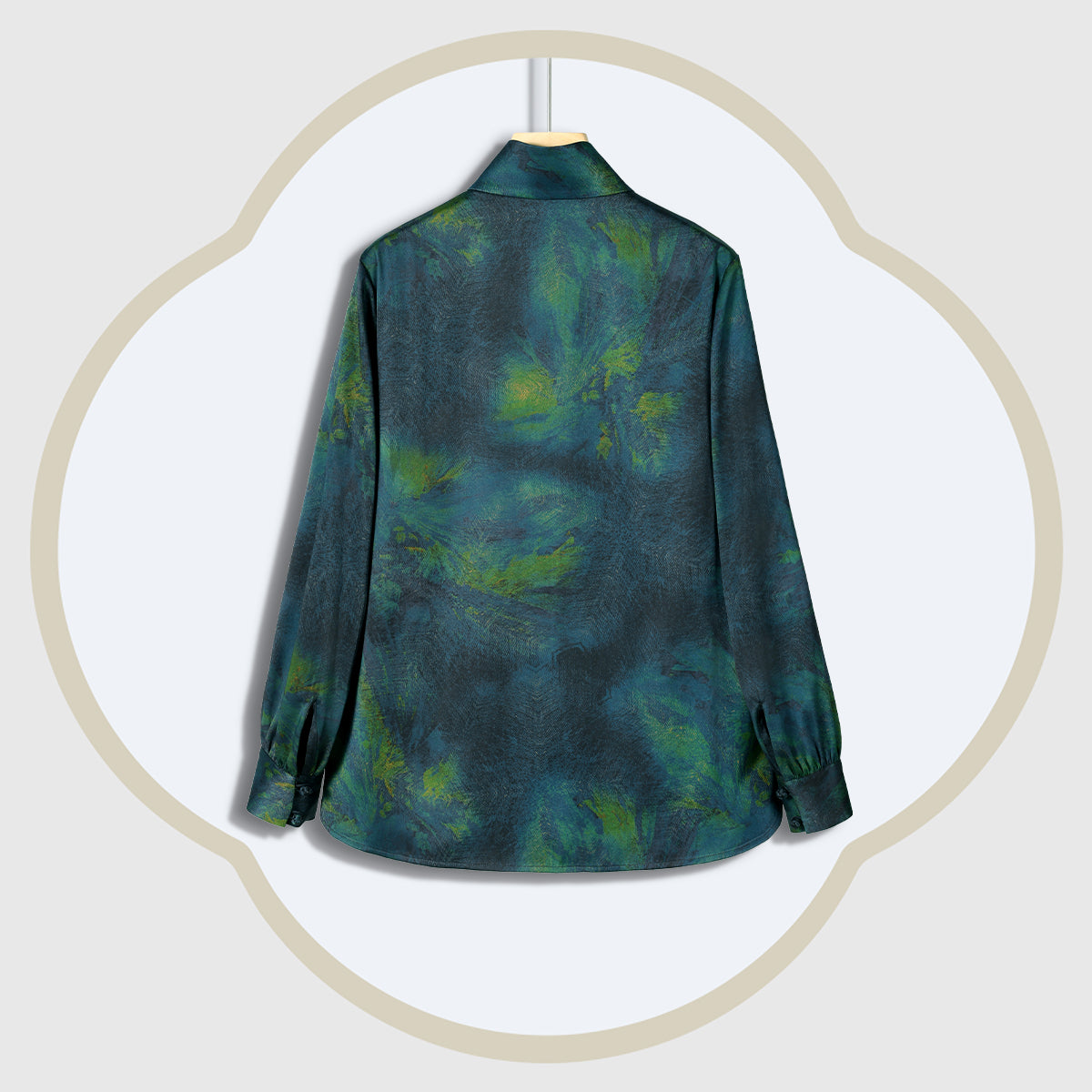 Blue and Green Gradient Xiangyunsha Blouse
