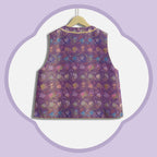 Purple Gold Song Brocade Vest - Ancient Coins & the Three Abundances