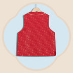 Red Ice-Crack Plum Blossom Song Brocade Silk Vest