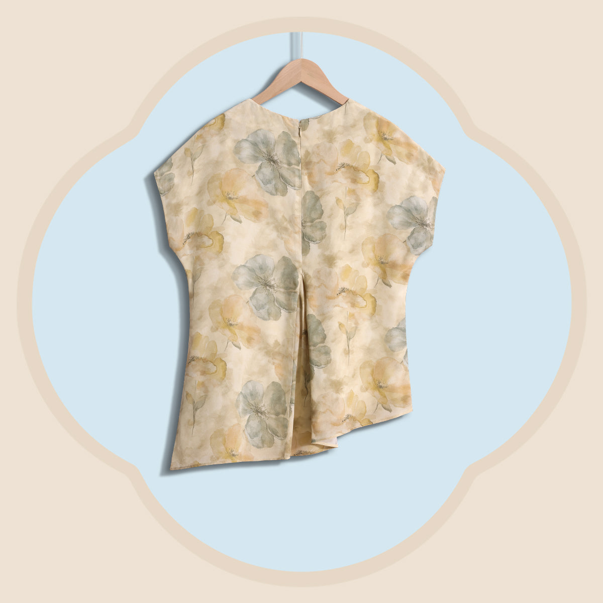 Monet Floral Shadows Double Crepe Top