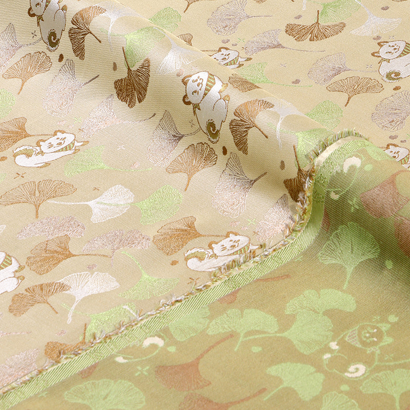 Ginkgo Leaves in Autumn Song Brocade Fabric